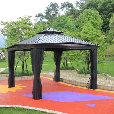 PVC-beschichtete Gazebo aus Eisen, Quad-Pop-Up-Gazebo mit Stahlrahmen