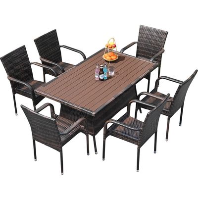 Outdoor Rattanmöbel-Set, wasserdicht, UV-beständig, Wicker-Terrassentisch und Stühle, Kombination für Garten, Terrasse, Innenhof und Ferienwohnungen im Freien