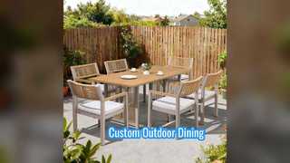 Outdoor-Essgruppe mit Aluminiumrahmen in Sonderfarben