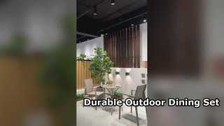 Kommerzielles Outdoor-Bistro-Set mit Textilene-Stühlen und rundem Tisch für den Einsatz in Hotels und Resorts